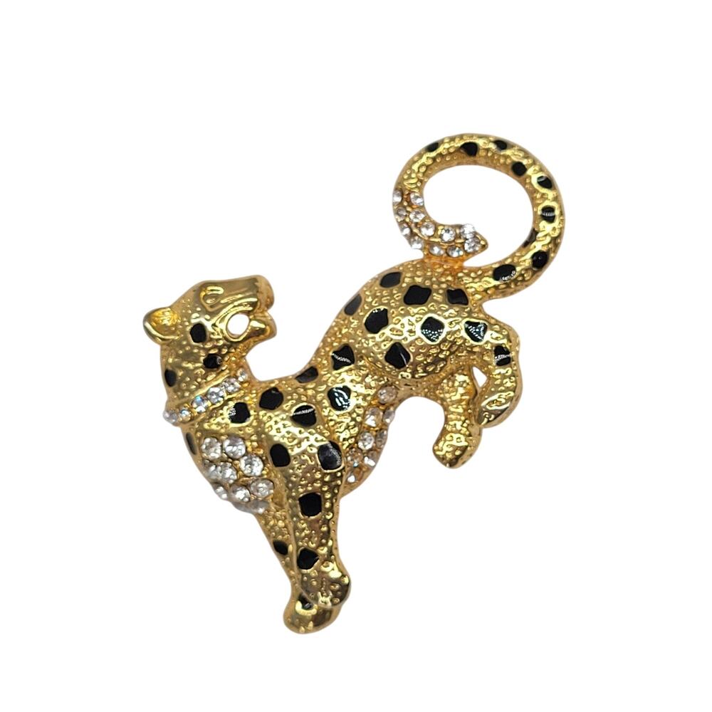 Attwood Sawyer Swarovski Leopard Brooch Rich Aunt Glam Panther Pin